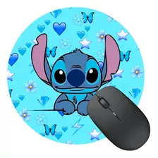 Mousepad Redondo Nuevo Alfombrilla Stitch Azul Disney