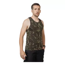 Camiseta Regata Masculina Camuflada Exército Militar Esporte