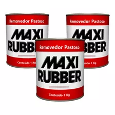 Kit 3 Removedor De Tinta Pastoso Automotivo Maxi Rubber 1 Kg