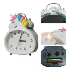 Reloj De Mesa Despertador Unicornio Campana Sonido Fuerte