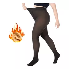 Medias Termicas Mujer Malla Leggings Afelpado Translúcidas