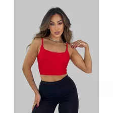 Cropped Alcinha Fina Segunda Pele Várias Cores Envio Rápido