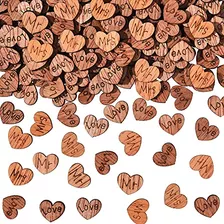 1000 Piezas De Confeti De Corazones De Madera Rústicos...