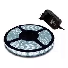 Fita Super Led 5050 Branco 300 Leds 5 M Decoração Com Fonte Cor Da Luz Branco-frio Tensão De Operação 12v 110v/220v