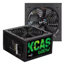 Fonte 600w Kcas Aerocool 80 Plus Bronze Black 110/230v