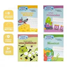 Kit 4 Livros De Caligrafia Infantil Treinar Os Traços Pontilhados Junção Das Palavras Praticar A Escrita Habilidades Mot