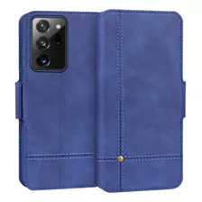 Funda Billetera Cuerina Galaxy Note 20 Ultra Azul
