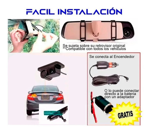 Espejo Retrovisor Dvr Pantalla 4.3, 2camaras, Logo Acura Foto 7