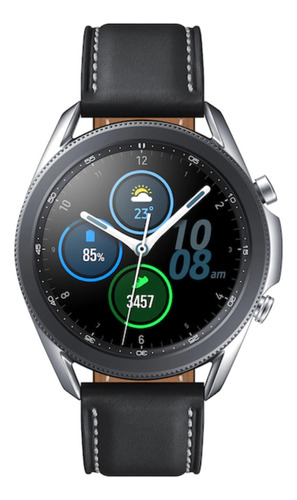 Samsung Galaxy Watch3 (bluetooth) 1.4  Caja 45mm De  Acero Inoxidable  Mystic Silver, Malla  Mystic Silver De  Cuero Y Bisel  Mystic Silver Sm-r840