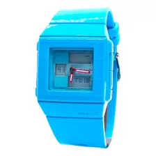 Relógio Casio Feminino Shock Quadrado Esportivo Bga-200 Azul Cor Do Bisel Azul-baby Cor Do Fundo Claro