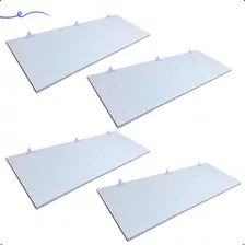 4 Prateleira Mdf Branco 80x25 C/suporte Cozinha Quarto Sala