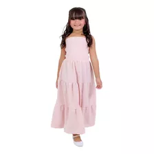 Vestido Longo Moda Infantil Lançamento Tendência Midi Menina