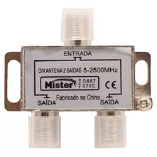 Divisor De Antena 2 Saídas Com Conector 5 A 2500 Mhz Mister