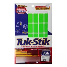 Etiqueta Adhesiva Tuk-stik A-13 Verde 19 X 38 Mm