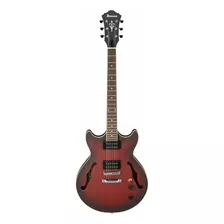 Guitarra Elétrica Ibanez Am Artcore Am53 Hollow Body De Tília Sunburst Red Flat Com Diapasão De Nogueira