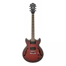 Guitarra Eléctrica Ibanez Am Artcore Am53 Hollow Body De Tilo Sunburst Red Flat Con Diapasón De Nogal