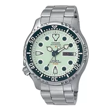 Reloj Citizen Promaster Automatic Ny004050w Hombre Color De La Malla Plateado Color Del Bisel Negro Color Del Fondo Verde