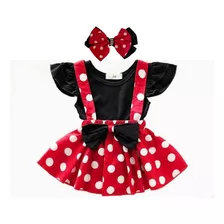 Kit Conjunto Minnie Roupa Infantil Festa Menina Bebê 