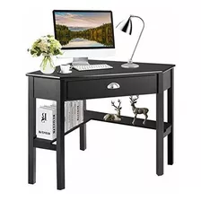 Tangkula Corner Desk, Corner Computer Desk, Wood Compact Hom
