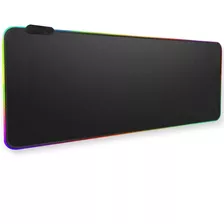 Mousepad Gamer Led Rgb 7 Cores Tamanho Grande 80 X 30cm Mp01 Cor Preto Desenho Impresso Liso