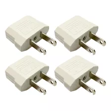 4x Adaptador Saida Pino Chato Tomada Eua Japão China Branco