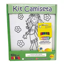 Kit Pintura Em Camiseta Menina Tamanho P De 4 A 6 Anos