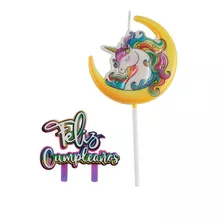 Vela Unicornio Con Topper