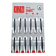 12 Pinzas Depilatorias Negras Blister Xzn 440 Depilar Vello