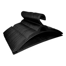 Cabide Preto Komforta Kit 50 Unidades Plastico Atacado Adulto Organizador De Roupa Slim Ultrafino Com Gancho E Cavidade Para Calça Roupa Armário Closet Guarda-roupa Loja