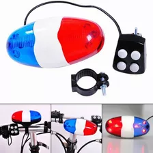 Sirena De Bocina De Policía Para Bicicleta Con 6 Led Parpade