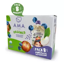 Pack 8 Purés Manzana Arándano - Compota De Fruta Orgánica