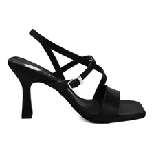 Sandalia Tacón Para Mujer Lob Footwear Cabra Negro 48702646