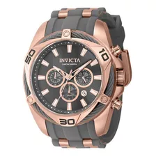 Reloj Para Hombres Invicta Bolt 40340 Gris, Oro Rosa Color De La Correa Oro/rosa