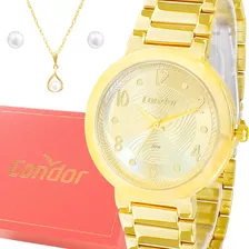 Relógio Condor Feminino Dourado Prova Dágua Luxo Original