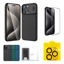 Case Nillkin Para iPhone 15 Pro Max + Mica Pantalla Y Cámara