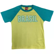 Camiseta Copa Do Mundo Seleção Brasileira Amarela Infantil