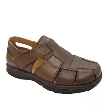 Sandalia Franciscana Hombre 100% Cuero Vacuno C/velcro