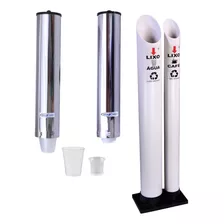 Kit Suporte Porta Copos Descartavel Inox Agua Café Oferta