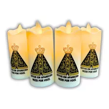 Kit 4 Velas Led Eletrônica Nossa Senhora Aparecida Com Pilha