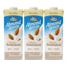 Kit C/3un Bebida Vegetal Almond Breeze Sabor Baunilha 1l 