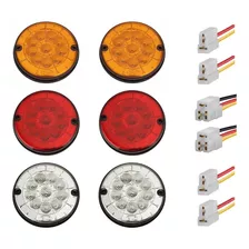 Kit Lanterna E Conector Led Traseira Ônibus Caminhão 125mm