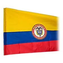 Bandera Colombia Con Escudo 1mtr X 1.50mtr Grande