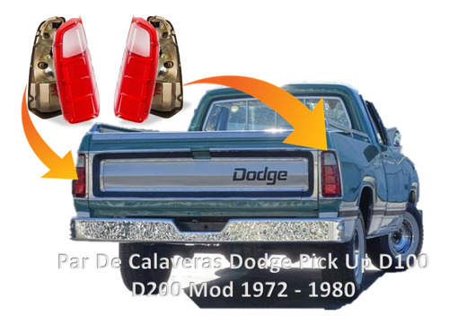 Par De Calaveras Dodge Pick Up D100 D200 Modelos 1972 - 1980 Foto 6