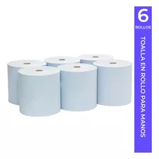 Toalla Para Secar Manos, 6 Rollos Color Blanco