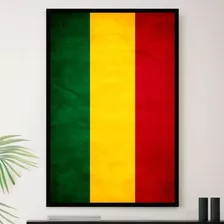 Quadro Jamaica Bandeira Bob Marley Decorativo A4 23x33cm