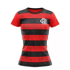 Camisa Flamengo Feminina Shout Vermelha E Preta Blusa 