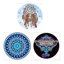 Pack 3 Toalla Redonda Mandala Playa Microfibra Varios Diseño