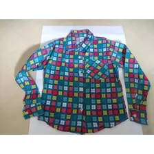 Camisa Xadrez Infantil Retalhos Até 8 Anos Novo!