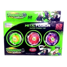 3 Beyblade Fusion Tornado 5d Metal Blay Blade Com Led Cor Variadas