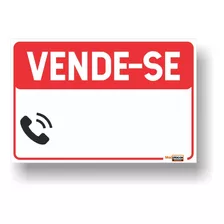 Placa Vende-se Pvc 1mm 20x30cm